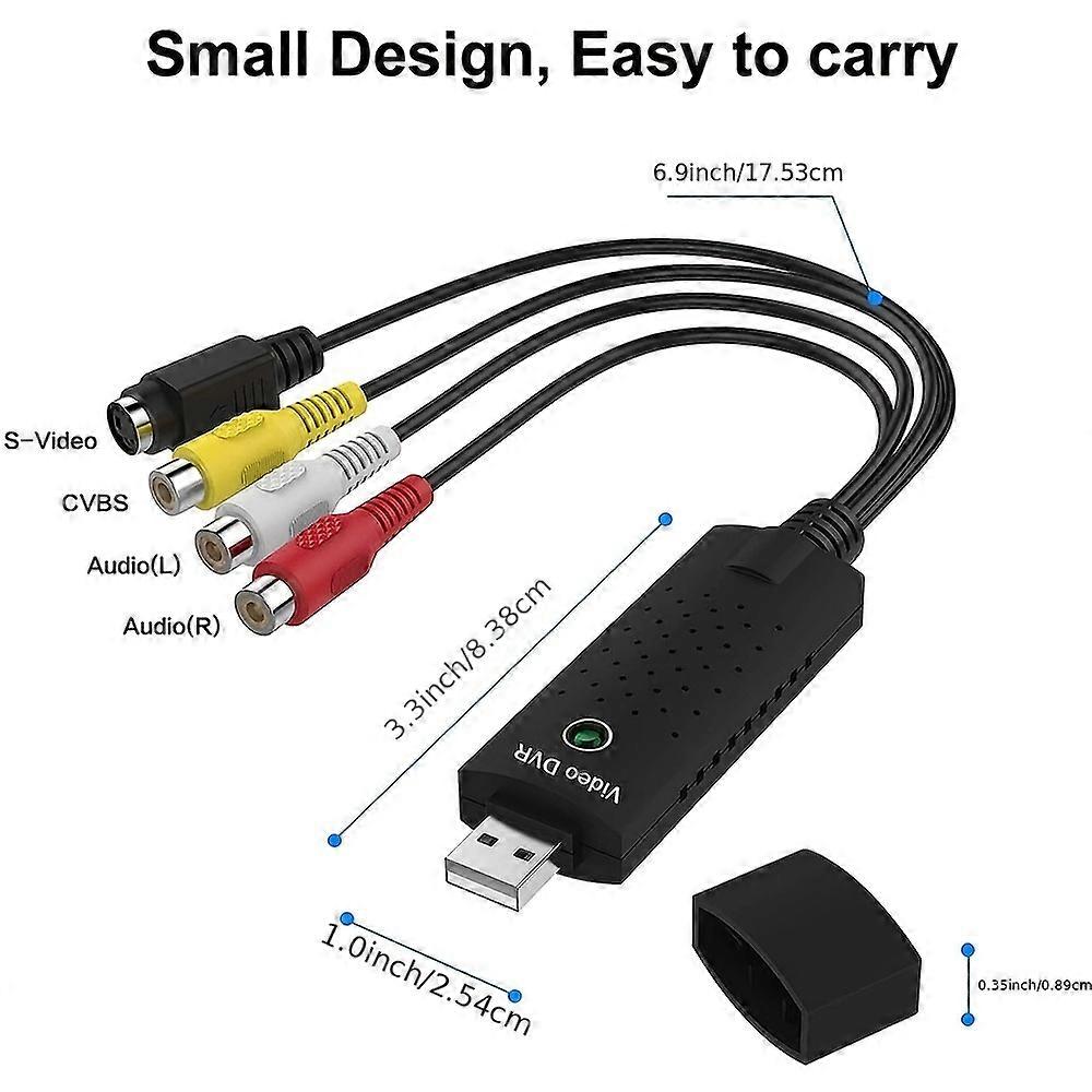 VHS Zu Digital Konverter, Videoaufnahmekarte USB 2.0 Audio Video Aufnahmekarte Gerät Alte VHS Mini DV Hi8 DVD VCR Zu Digital Konverter Für Mac
