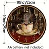 10-Inch Non-Ticking Wall Clock Silent Clock Vintage Home Decor for Living Room Kitchen Bedroom Coffee AA Battery (not Included)