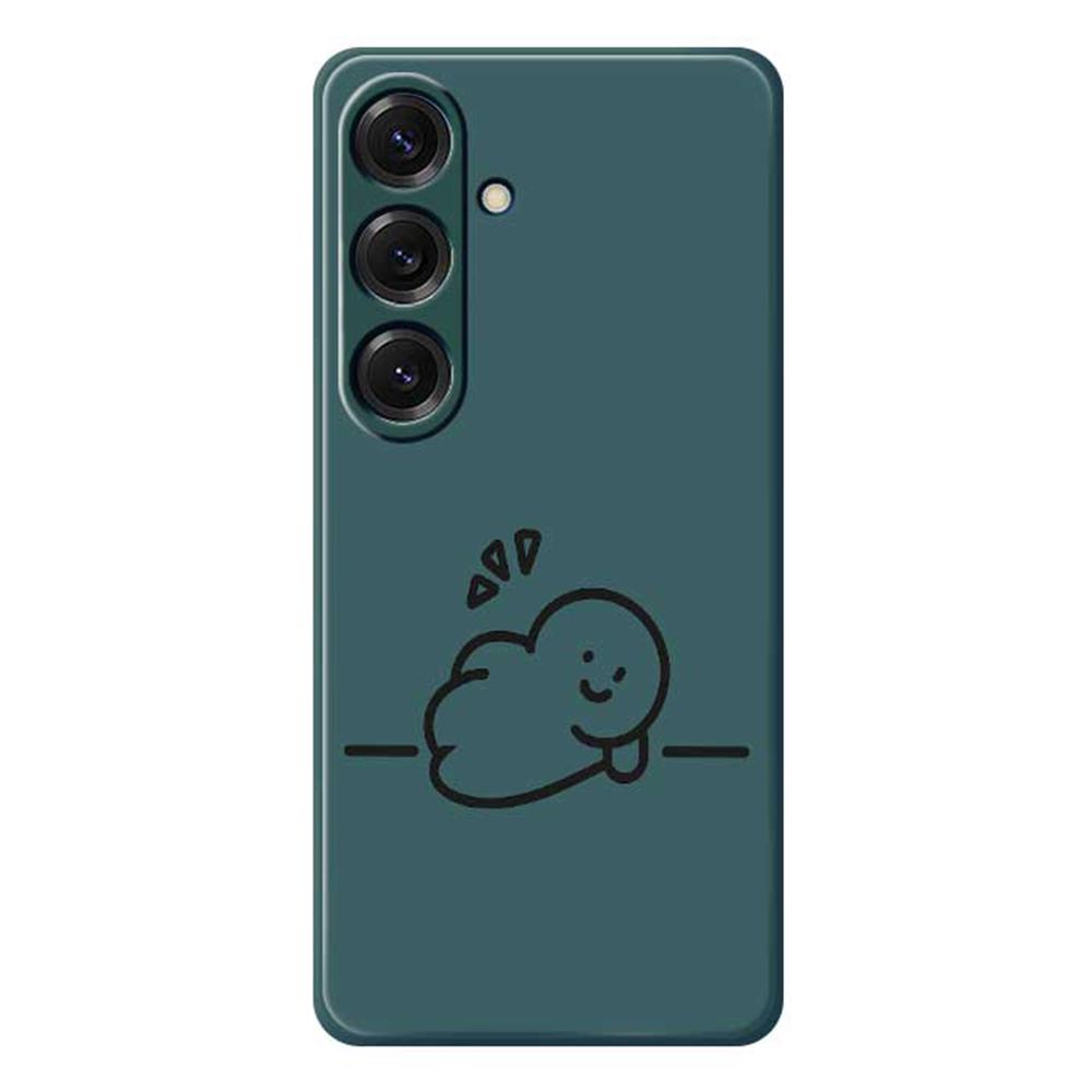

For Samsung Galaxy S25 Case Stick Figure Pattern Printing Straight Edge TPU Phone Back Cover Green
