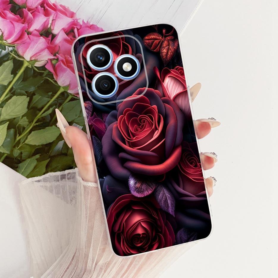 For Honor X8d 4G Case Cute Love Heart Painted Cover Soft Silicone Slim Phone Case For Honor X8d X 8d HonorX8d 4G Back Cover Bags