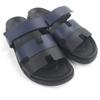 Great HERMES Sandals Shipre H logo Black blue leather mens 44 Used