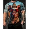 Herren Lustiges Schwein T-Shirt Niedliche Cartoon 3D Druck Kurzarm für Mann Rundhals T-Shirts Polyester Oberteile Outdoor Schnelltrocknend Herrenbekleidung