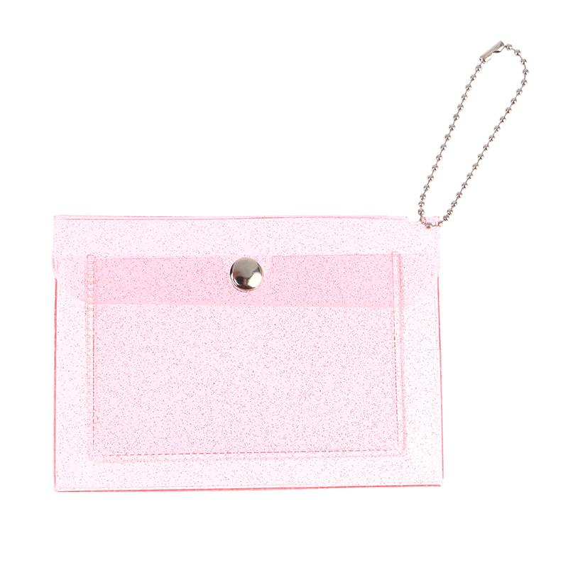 1Pc Women'S Credit Card Holder Wallet Transparent Waterproof Pvc Id Card Wallet
