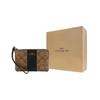 COACH Corner Zip Leather Pochette Clutch Coin Wrist Bag Wallet Small Women's Black Brown (Unisex) Wallets 58035 IMCBI