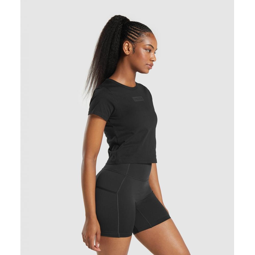 Gymshark Block Crop Top Black B7a1s Bb2j