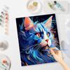RUOPOTY Diy Painting By Numbers Blue Cat Diy Crafts Coloring By Numbers Animals For Unique Gift Home Decoration Artwork