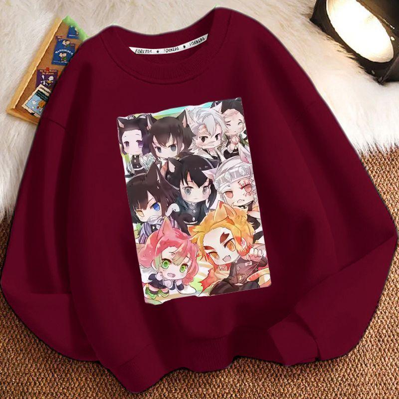 Children's Loose Demon Slayer Hoodie, Spring and Autumn Boys' and Girls' Casual Hoodie