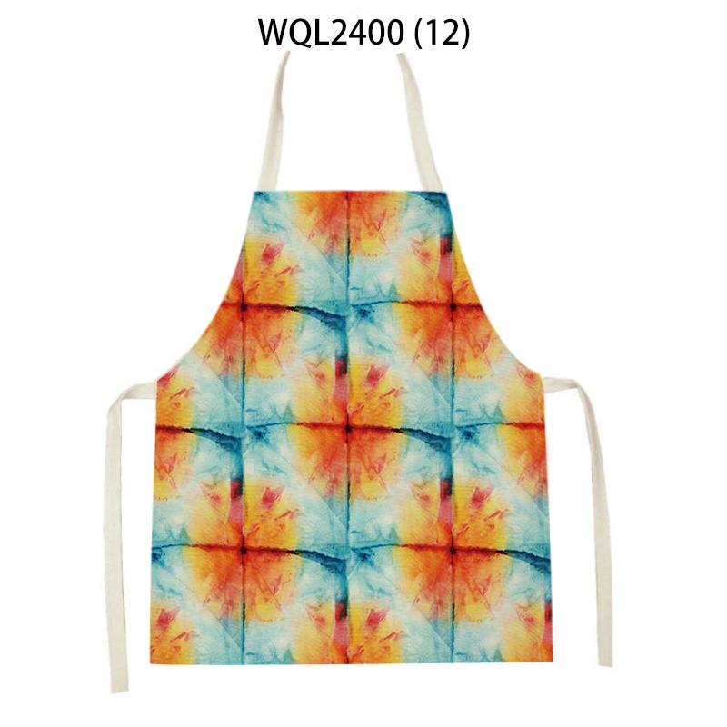 Flower Printed Sleeveless Kitchen Aprons for Women Colorful Pattern Pinafore Home Cooking Baking Waist Bib Kitchen Accessories