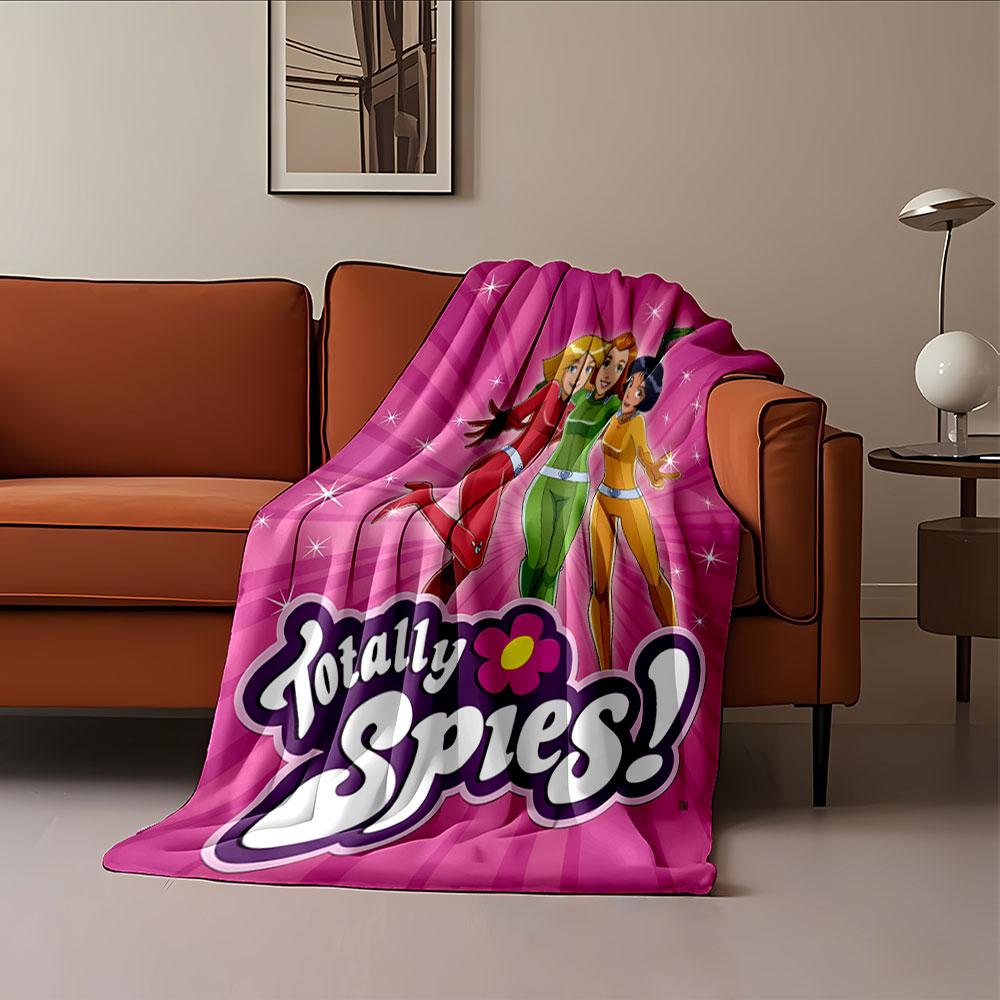 Radial pink lines with white stars behind three colorfully dressed figures. for all seasons blanket lunch break throw gift