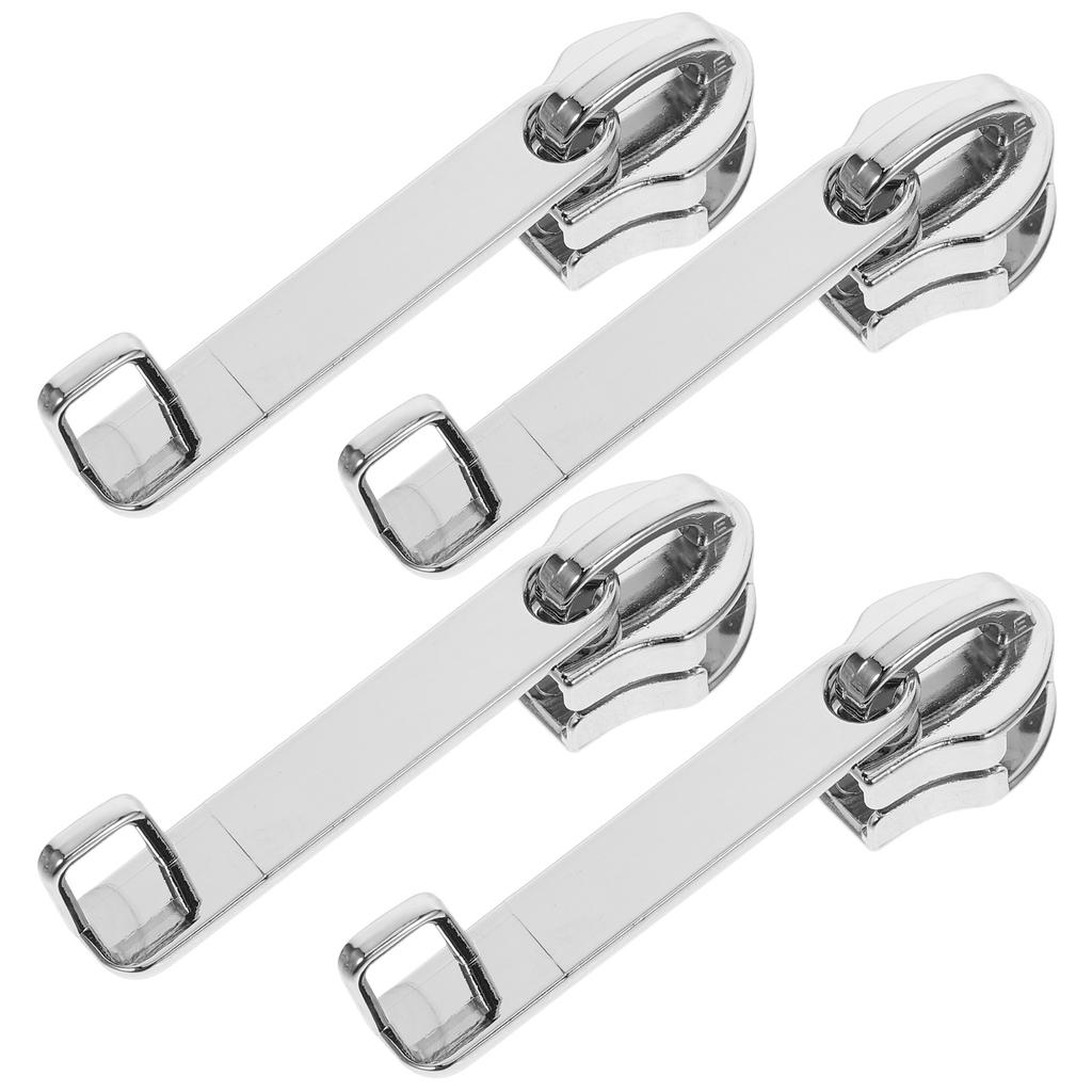 4 ks Dvouvrstvý protiexplozivní zipový jezdec s jedním otvorem pro zámek Náhradní kovový hladký jezdec na zavazadla Pro