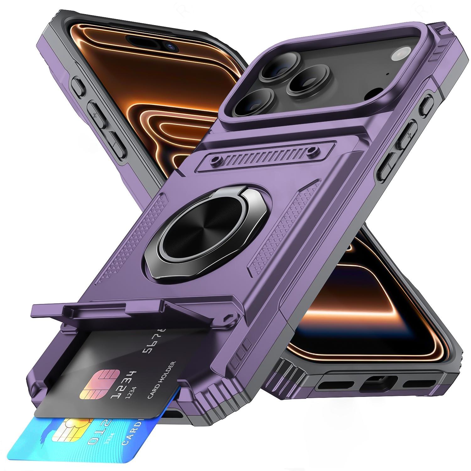 

Военный противоударный защитный чехол-броня для iPhone 17 Pro Max Air 14 15 Plus 13 16 Pro Магнитное кольцо-подставка Слот для карт Чехол для телефона For iPhone 16 Pro