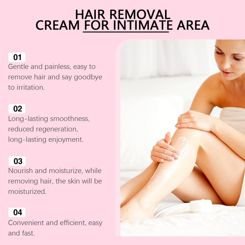 Depilatory Cream for Women Sensitive Skin Gentle Pain Free Hair Removal Natural Ingredients Smooth Bikini Line at Home