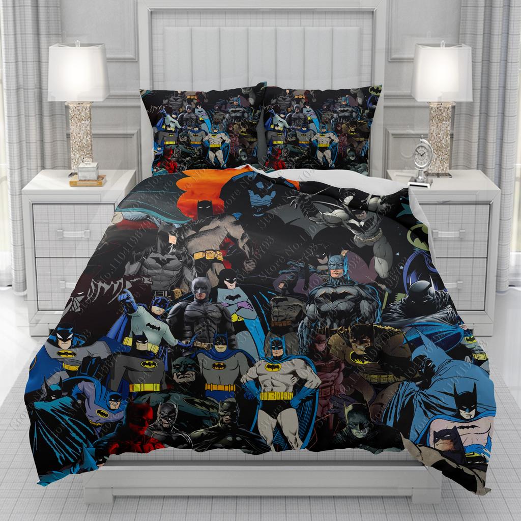 Superhero Batmans Duvet Cover Men women/Children KID Printing Disney Cartoon Bedding Set  Comforter Bed Soft