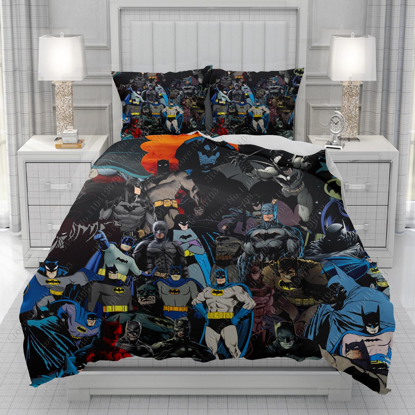 

Superhero Batmans Duvet Cover men women/Children KID Printing Disney cartoon Bedding Set Comforter Bed Soft 135x200cm 3pcs
