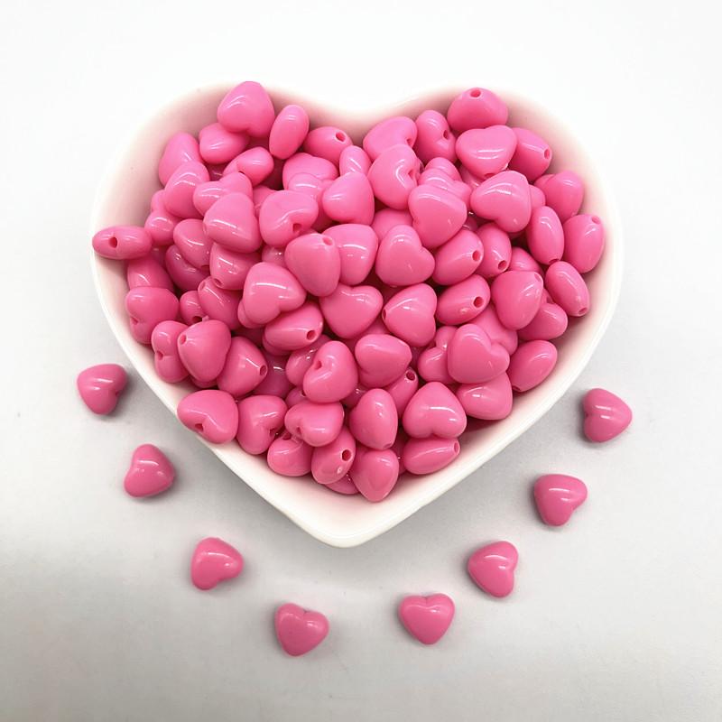 50pcs/lot 10mm Colourful Heart Shape Acrylic Loose Spacer Beads for Jewelry Making DIY Handmade Accessories