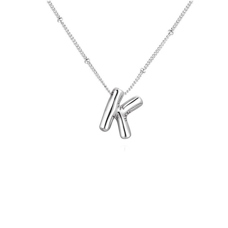 Stainless Steel 18K Gold Plated Alphabet Pendant Necklace