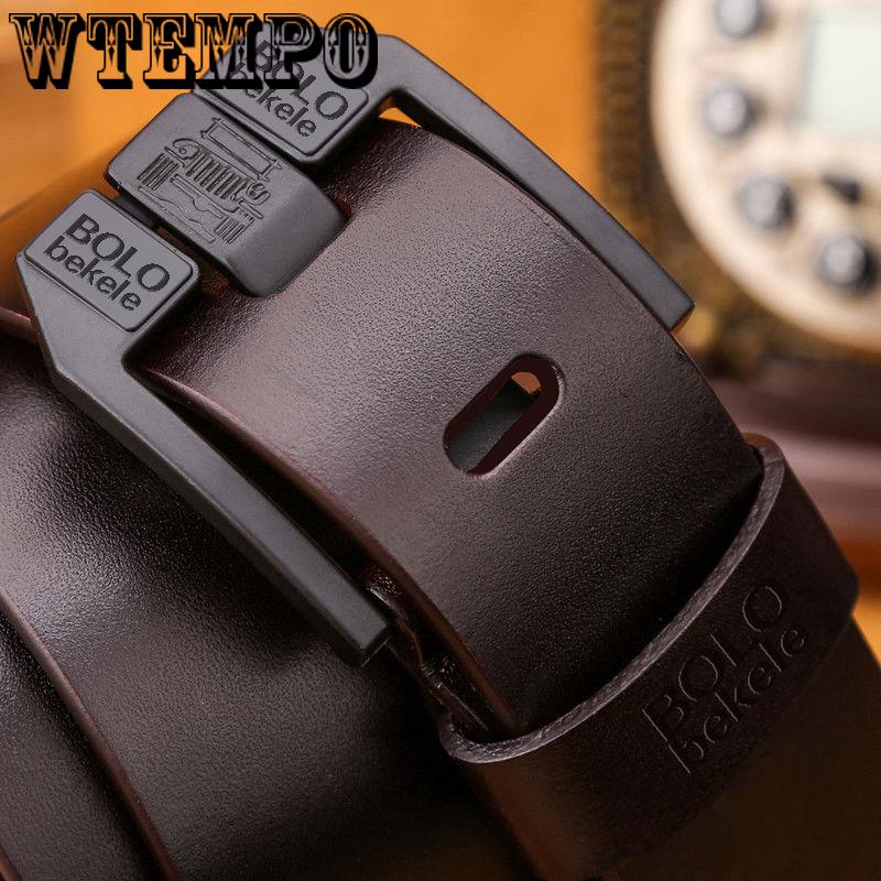 

Натуральний шкіряний ремінь для чоловіків Чоловічий джинсовий ремінь Чоловічі високоякісні повсякденні штани Пояс Вінтажна пряжка 125cm