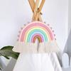 Makramee Regenbogen Wandbehang Baumwoll-Ornamente mit Quasten für Kinderzimmer