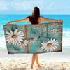 1pc Oversized Beach Towel with Dragonfly & Daisy Floral Design - Soft Microfiber Bath Towel Suitable for Swimming,Travel,Camping