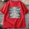 Artistic Eye Collage Tshirt Unisex Women Heavy Cotton Tshirt Casual Short Sleeve Graphic Tshirt Trendy Unisex Y2k Clothes Tees
