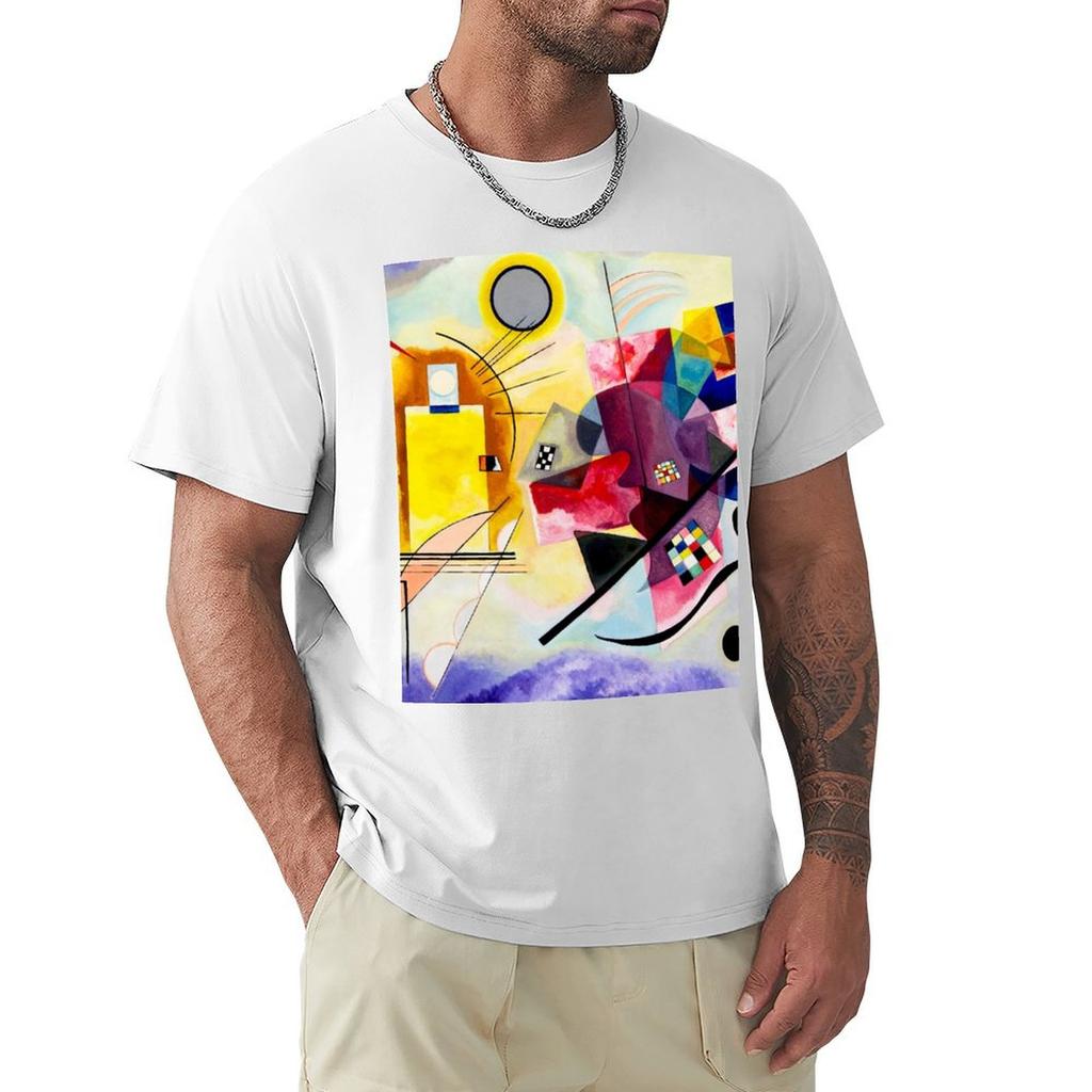 Kandinsky Yellow Red Blue Tshirt Antifade Casual Tee Shirt