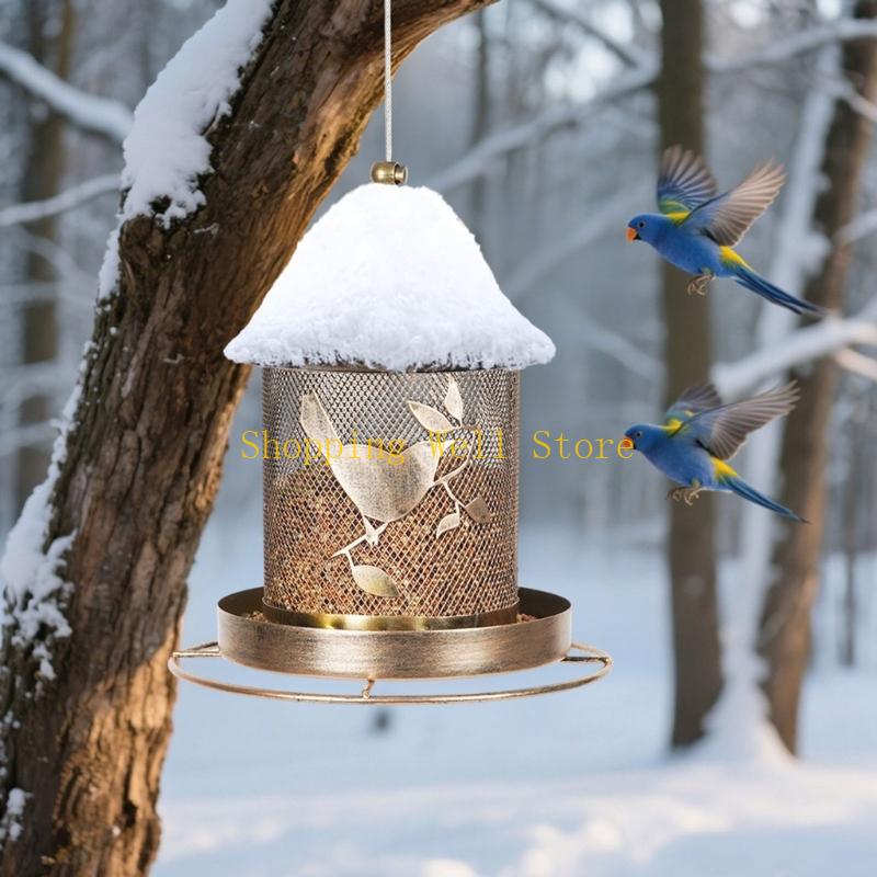 KX4B Weather Resistant Metal Bird Feeders With Anti Rusts Coating Squirrels Proof Large Storage Easyly Maintenance For