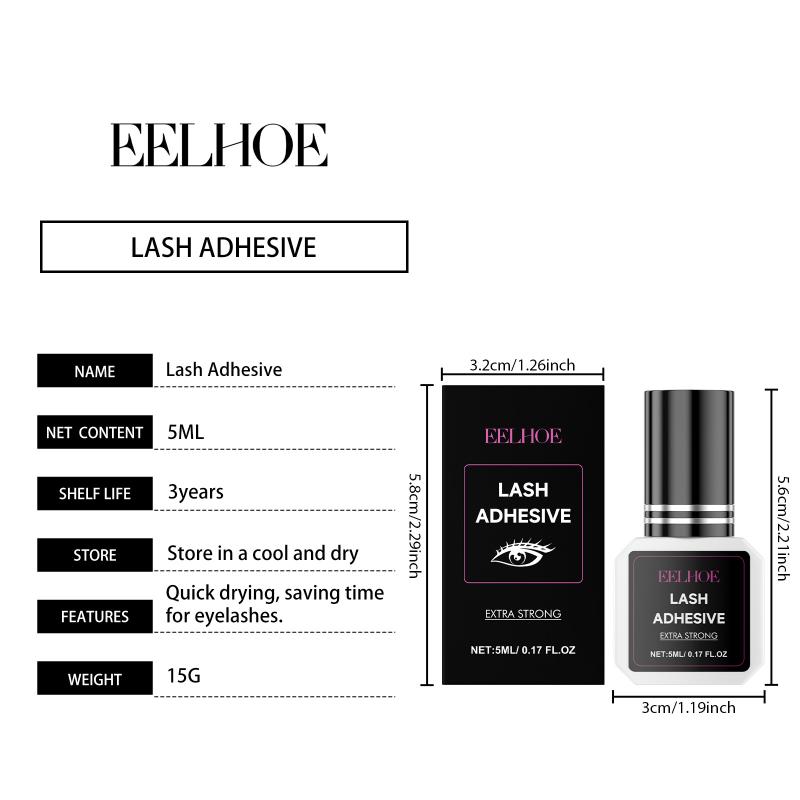 Strong Hold Eyelash Extension Adhesive Long Lasting Quick Dry Lash Glue Gentle Formula for Sensitive Eyes Brides and Party Makeup