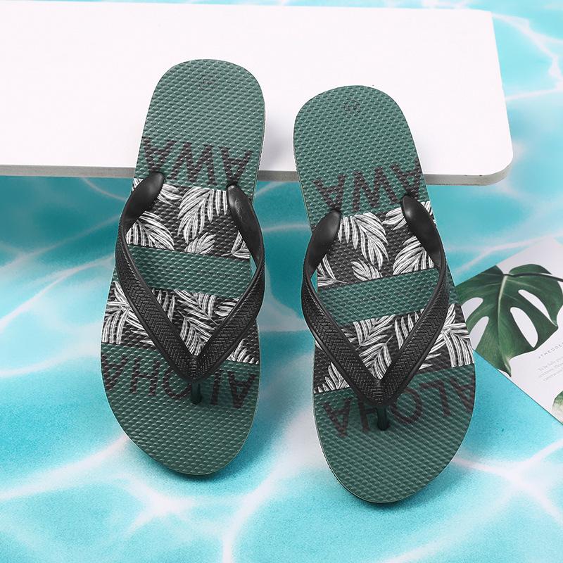 

2025 flip-flops men s summer new indoor and outdoor sandals non-slip deodorant beach shoes pinch feet cold slippers 45 зелёный