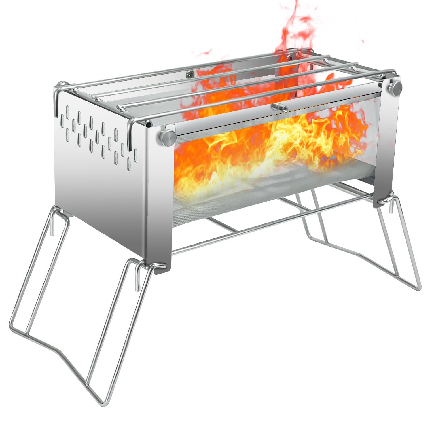 

Sutekus Fire Pit, Design Registered, Stainless Steel Stove, Stable, 20kg+ Weight Capacity, Easy Firewood Storage, Fire Disk