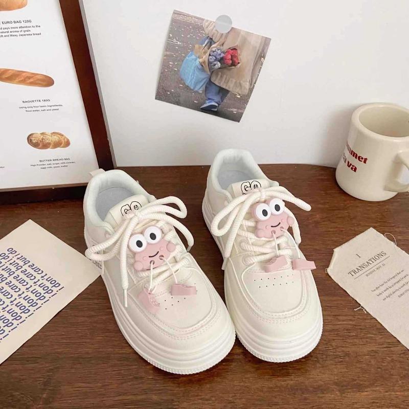 The Thick-soled Ugly and Cute Bread Shoes and Sports Board Shoes of The Little White Shoe Girl