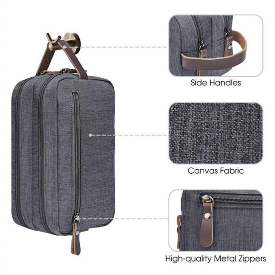 Men Toiletry Bag Waterproof Makeup Bag with Dry And Wet Separation Portable Travel Cosmetic Pouch for Business Trips Vacation