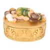 2pcs Resin Rosary Jewelry Box Hand-Painted Gold Saint Statue Box Exquisite Workmanship 5.8 Inches Religious Gift Box