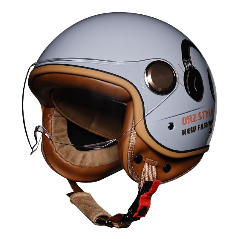 New Open Face 3/4 Motorcycle Helmet Retro Motorbike Helmets Vintage Chopper Capacete De Moto Bike Scooter With For Men Women DOT