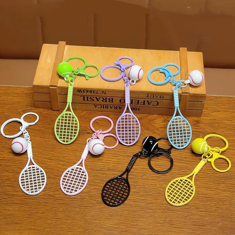 Mini Keychain Tennis Party Favors Tennis Ball Key Ring Tennis Bag Pendant Sports Keychain For Boys Girls School Carnival Reward