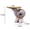 Cute Pug Astronaut Statue Storage Tray, Decoration Resin Animal Sculpture Coin Key Snack Holder for