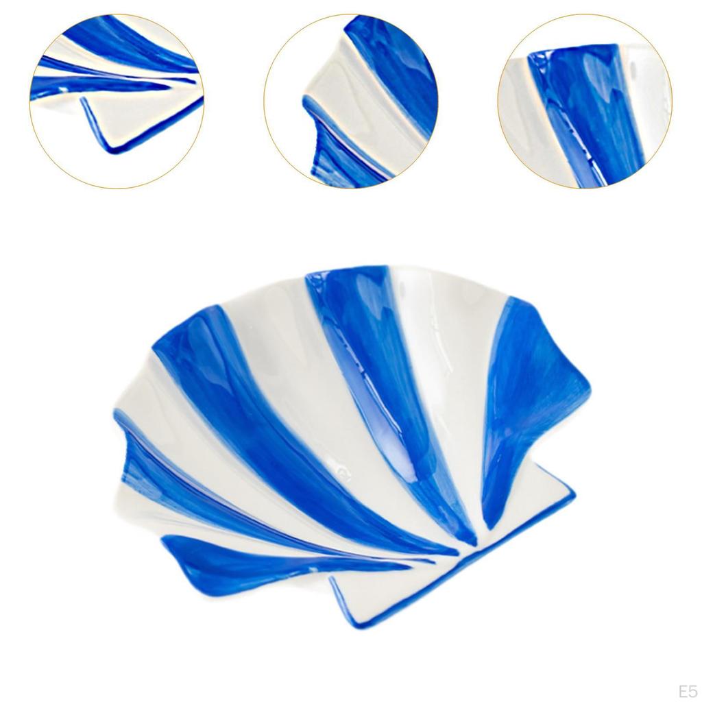 Ceramic Shell Shaped Business Cards Bowl Shape Trinket Tray Decorative for Home