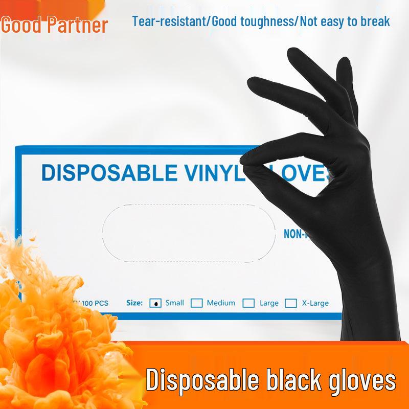 

Black Latex Disposable Gloves - 50 Pcs: For Cleaning, Tattooing, Beauty, Salon, and Hairdressing. Small