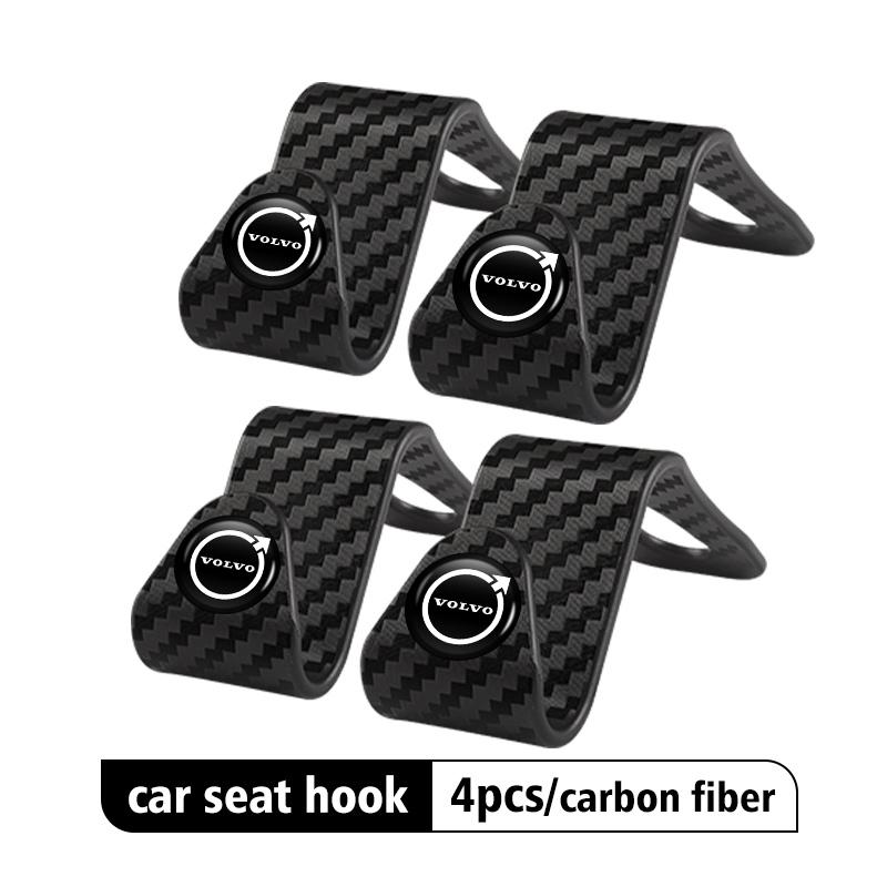 juchq4 Car Seat Holder Hanging Leather Hook Car Interior Accessories For Volvo XC90 XC60 C30 S60 C70 XC40 V40 XC70 V70 V60 S80 S90