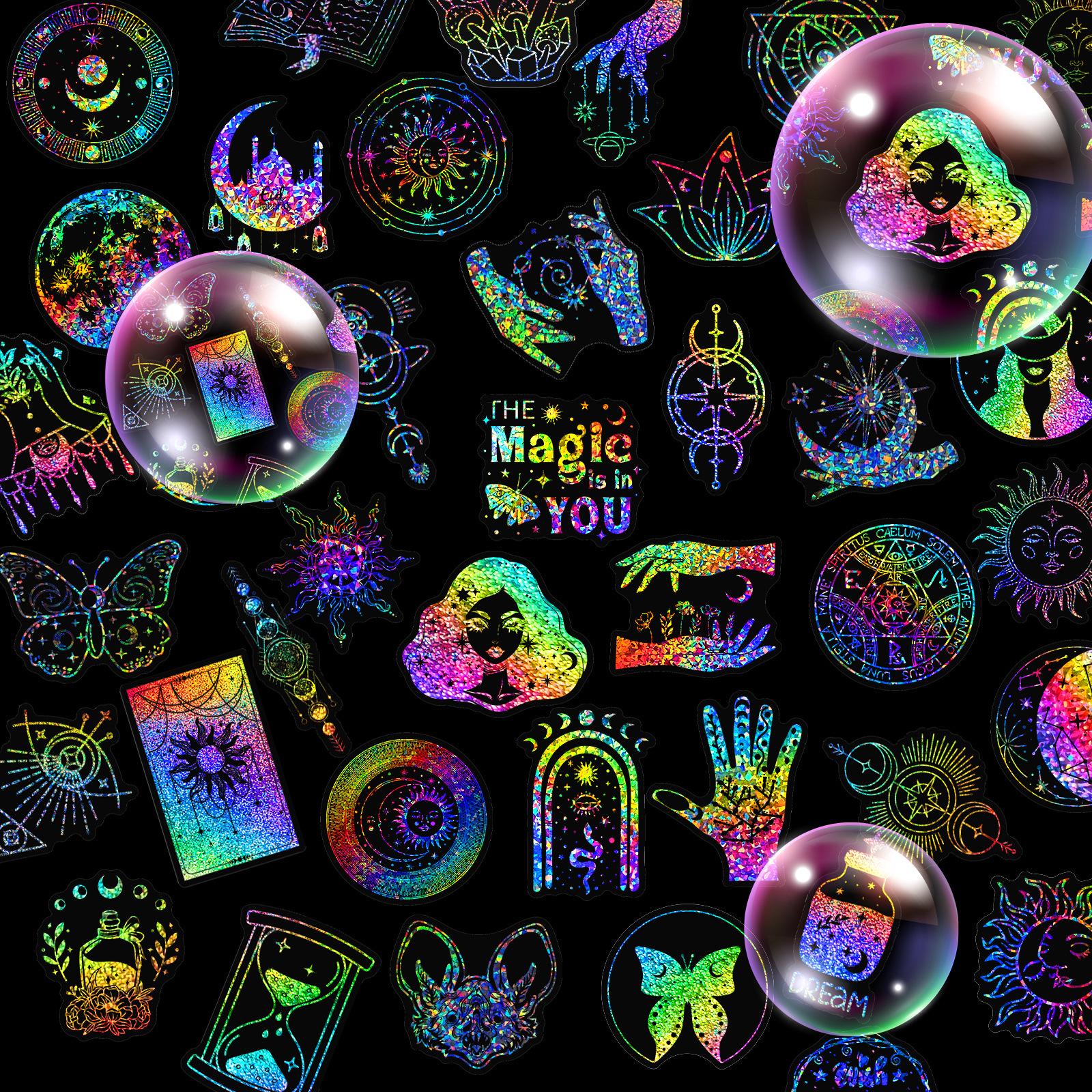 

Magic Memoirs: 100 Laser Stickers PET Pack for Journal Decoration & DIY Collage