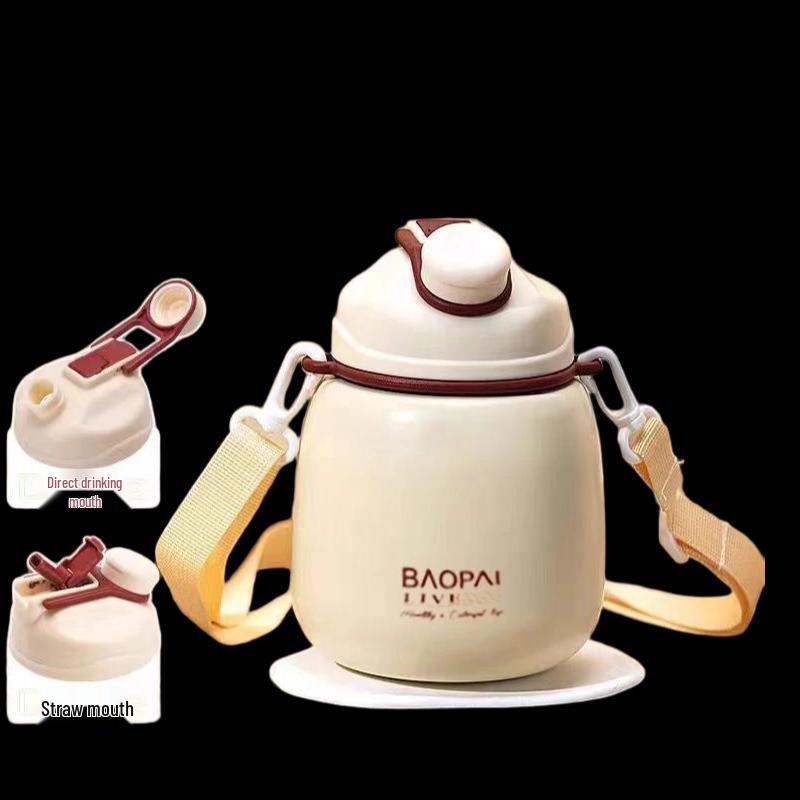 Leopard Brand Dual-Drink 316 Stainless Steel Insulated Water Bottle, 800ml