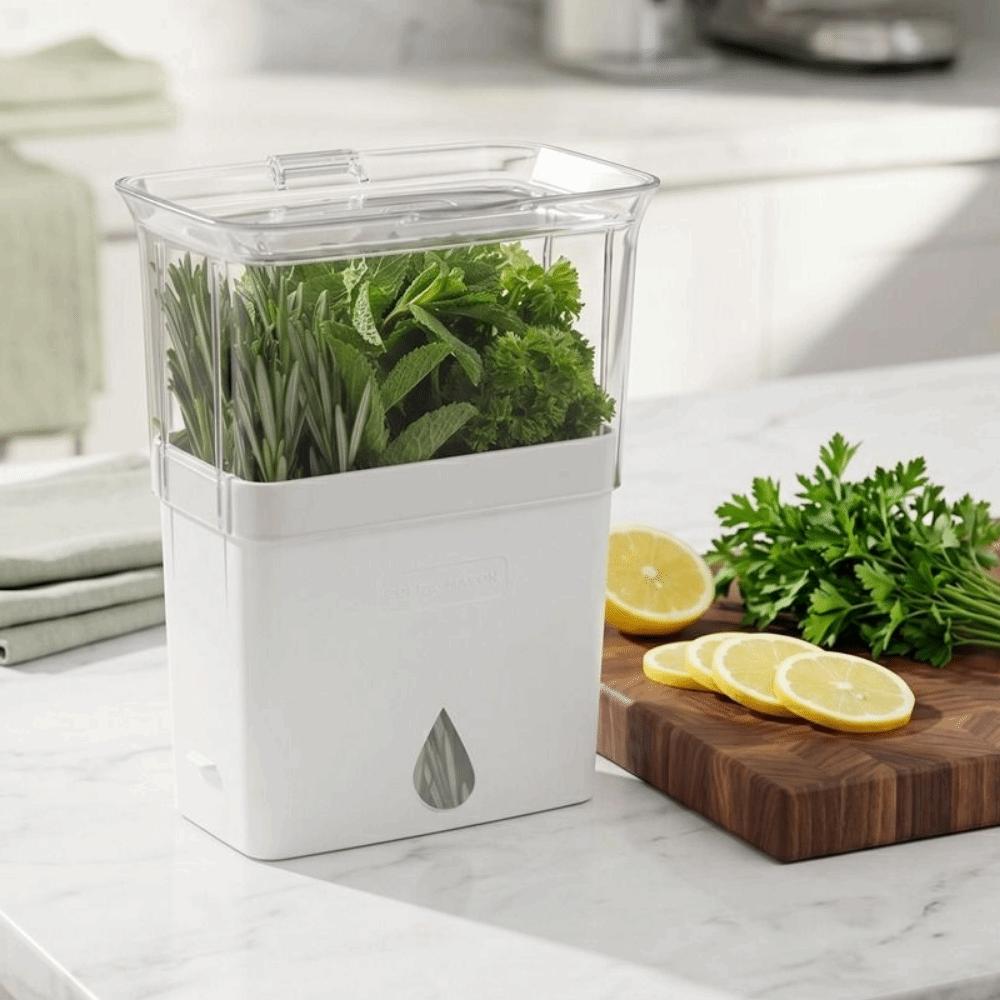 Airtight Vegetable Keeper Plastic Herb Lettuce Keeper Multipurpose Herb Preserver Thyme