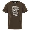 Chinese Style White Dragon Men Tshirts Fashion Breathable T Shirts Loose Cotton Tee Clothing High Quality Brand Male T-Shirt