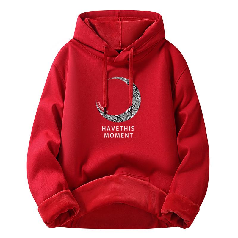 

Модная мужская толстовка с капюшоном на осень и зиму, новый хлопковый свитер, утолщенная свободная толстовка, куртка L: Recommended 110-65kg