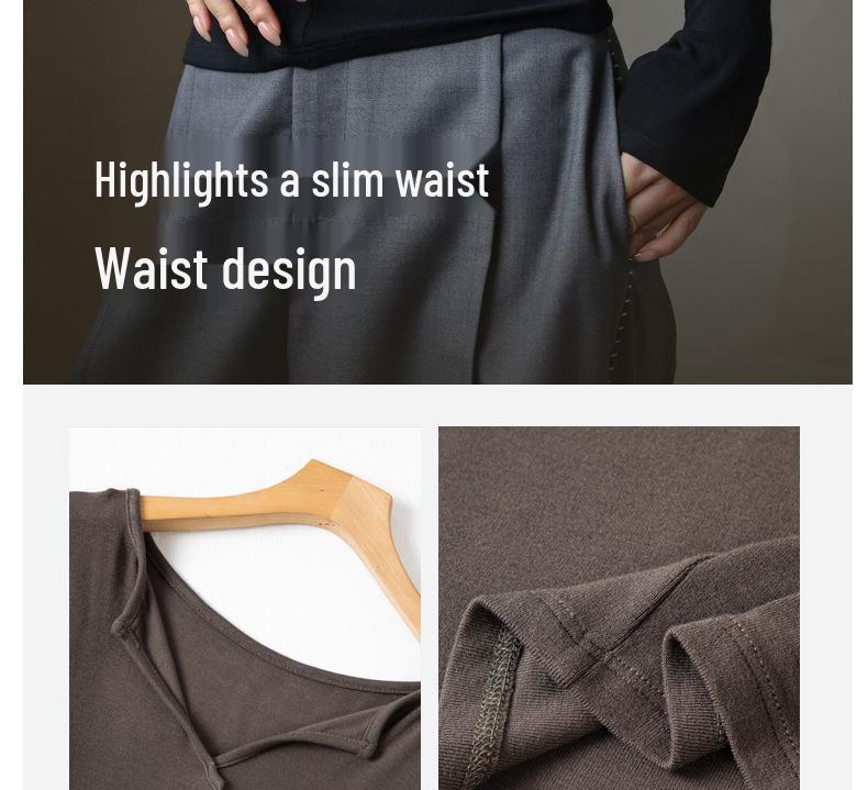 Women's High-Quality Modal V-Neck Long-Sleeve Base Layer Shirt