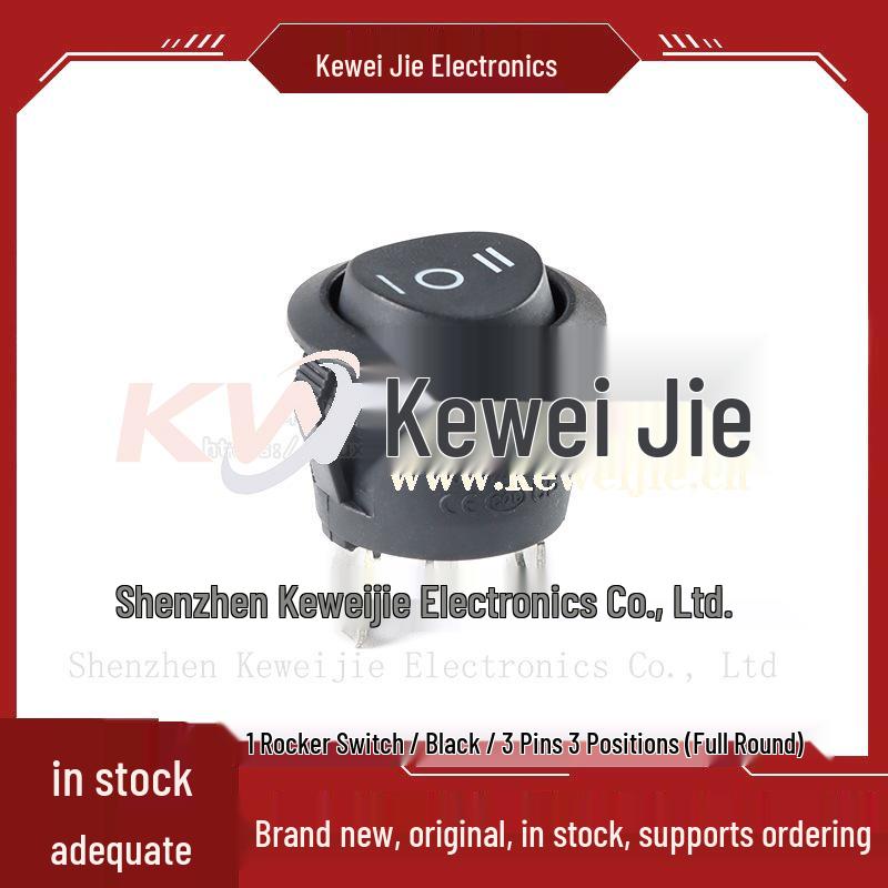 Round Rocker Switch KCD1 with Light: 2-Position 2-Pin, 3-Position 3-Pin, 2-Position 3-Pin, 2-Position 4-Pin