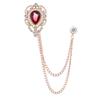 European & American Fashion Hollow Water Drop Brooch: Heart Chain Tassel Corsage for Men's and Women's Coats - Stylish, High-End Accessory.