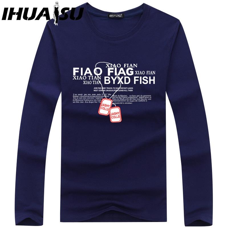 

IHUASU Весенне-осенняя мужская футболка с длинными рукавами Мужская рубашка с круглым воротником Мужская верхняя одежда Футболки XXXXXL темно-синий