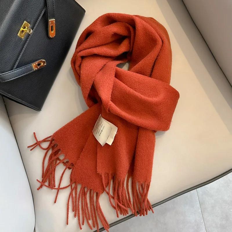 Winter Narrow Scarf 28 Color 100% Wool Scarf Hot Selling Solid Color Scarf Men's and Women's Universal Warm and Cold Proof Scarf