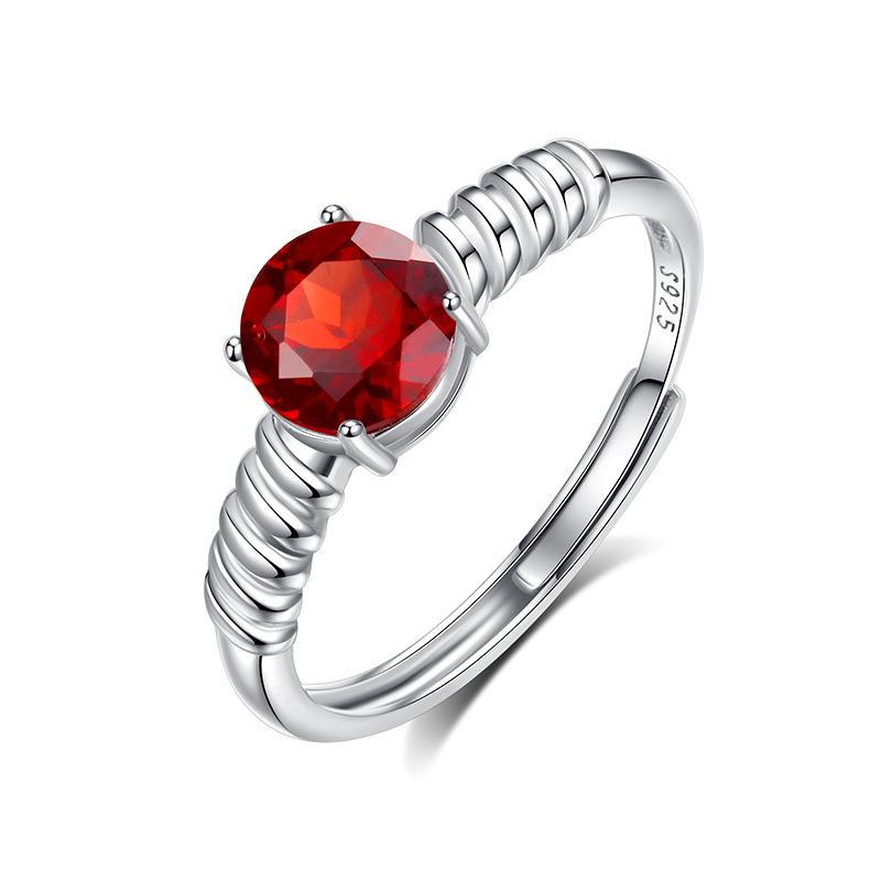 S925 sterling silver ring women's light luxury luxury crystal peridot fashion ring