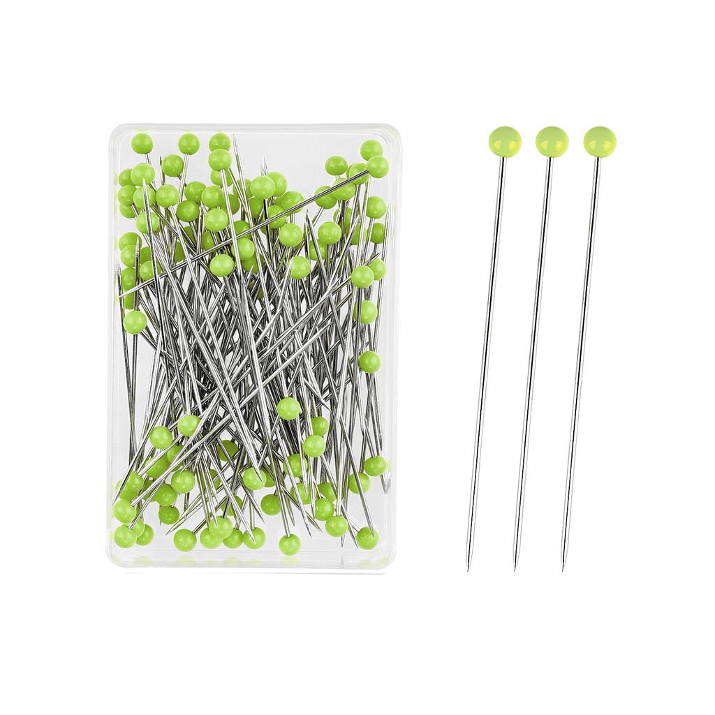 100 Stück Mode Nähnadeln Farbige Glas-/Keramikkopf Perlenstecknadeln Stricknadeln Nähbefestigung DIY Sicherheitsnadel 38mm